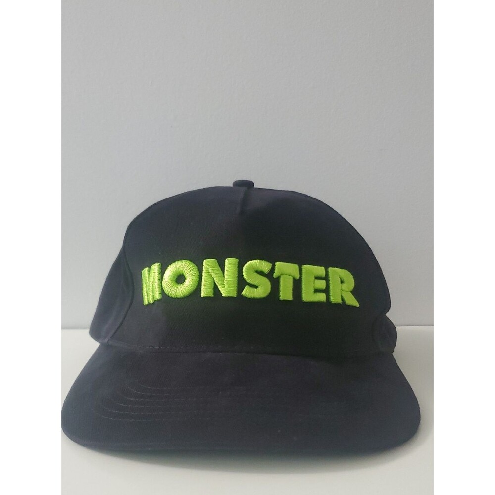 Disney Parks Monsters, Inc. Embroidered Black Kids Cap with Neon Green Lettering